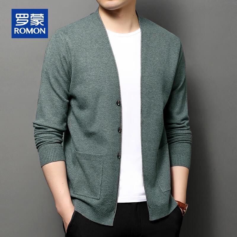 ROMON Men's V-Neck Casual Knit Cardigan