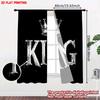 Set Of 2 Modern King Crown Black White Curtains Digital Printing Bold Letter Pattern Monarch Symbol Living Room Bedroom Curtain Polyester Perfect For