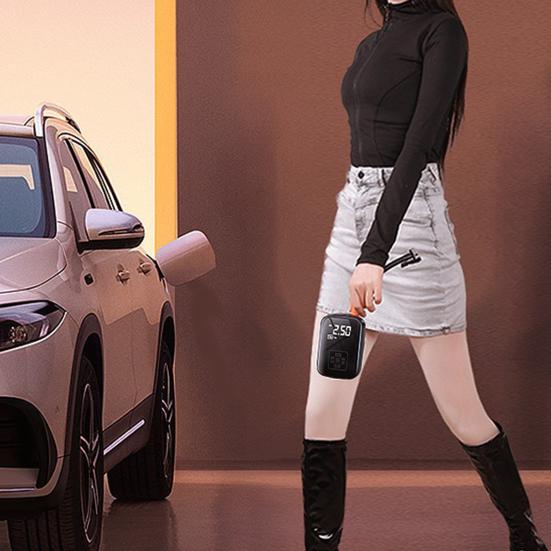 Mini compresor de aer pentru anvelope auto cu lumină LED, reîncărcabil, portabil, electric, pompă de umflat aer pentru anvelope de motocicletă, bicicletă