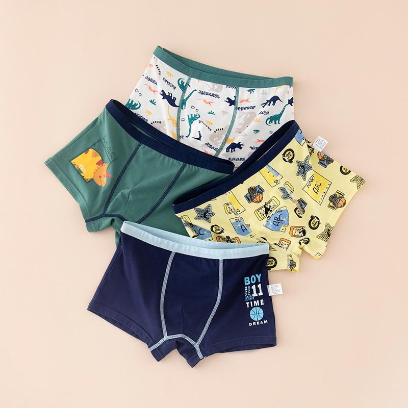 Boys' Pure Cotton Boxer Shorts - Breathable, Comfortable Underwear for Kids (Middle to Large) - Summer Style
