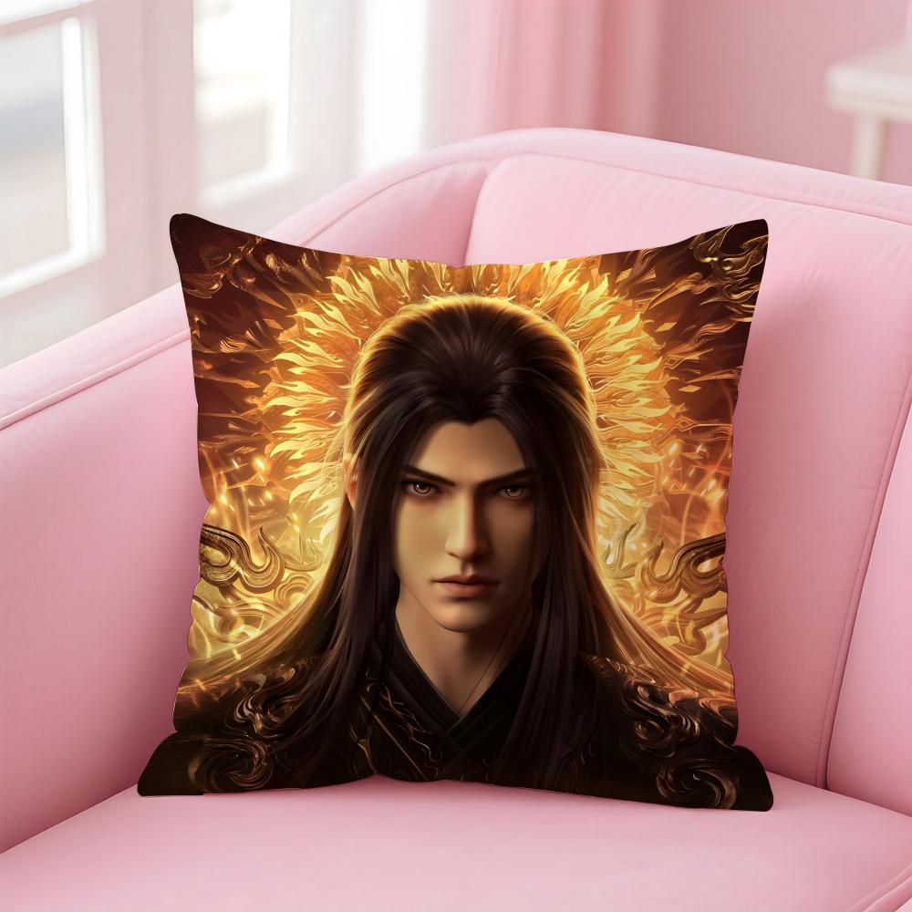 Cultivation Anime B-Battle Through The Heavens Cushion Cover Linen Pillowcase Cover Soft Decor For Sofa Home Room