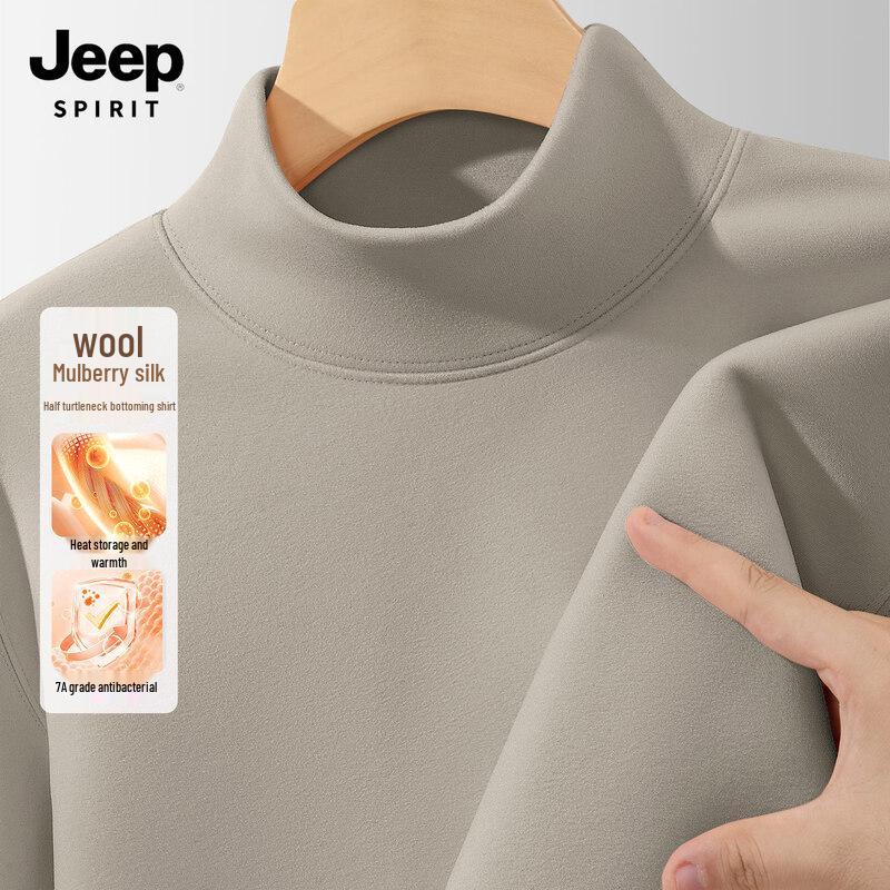 JEEP SPIRIT Men's Thermal Half-Turtleneck Long Sleeve Top