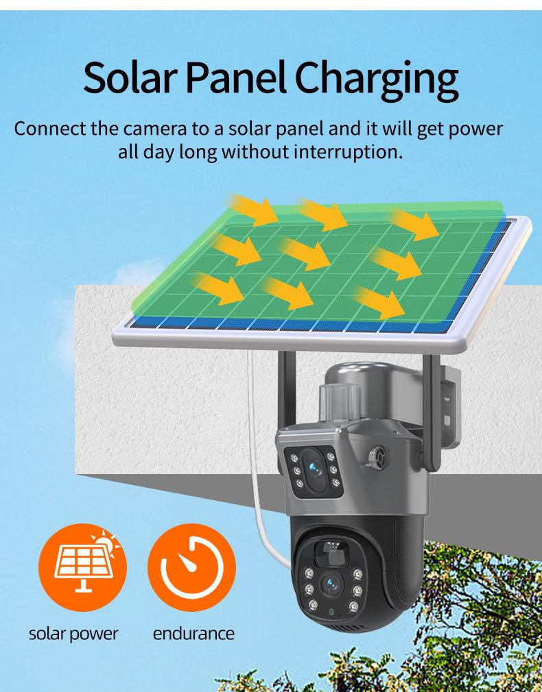 V380 PRO 4G Dual Lens Solar Surveillance Camera for Outdoor Home Monitoring