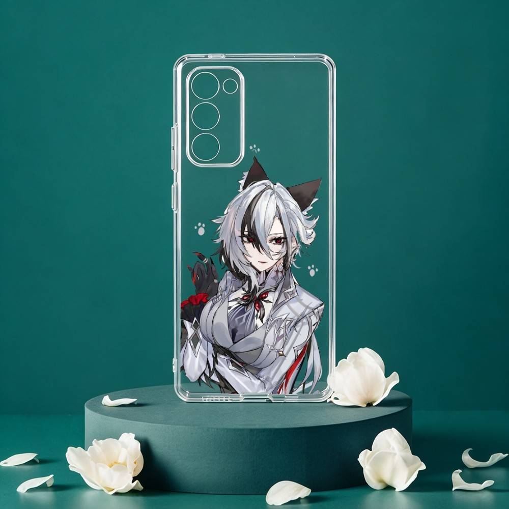 Arlecchino Genshin Impact Phone Case For Samsung Galaxy S24 S25 S23 S22 S21 Plus S24 S25 Transparent Cover Case