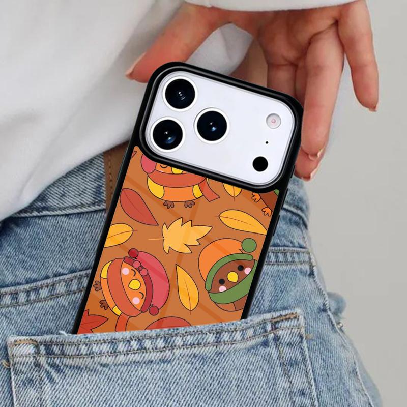 Autumn leaves fall fox pumpkin Halloween Phone Case for iPhone 16e 15 14 13 12 17 Pro Max Plus Air 17pro Cover Coque