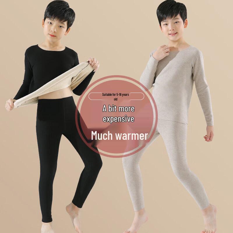 Moonkids Boys' Thermal Underwear Set - Fleece Lined Winter Base Layer