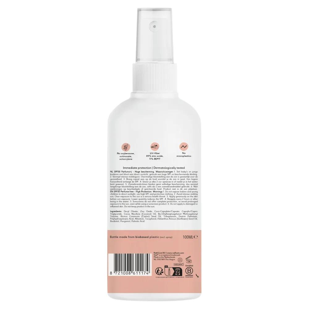 NAIF Baby & Kids Sun Spray Unscented SPF50, 100ml