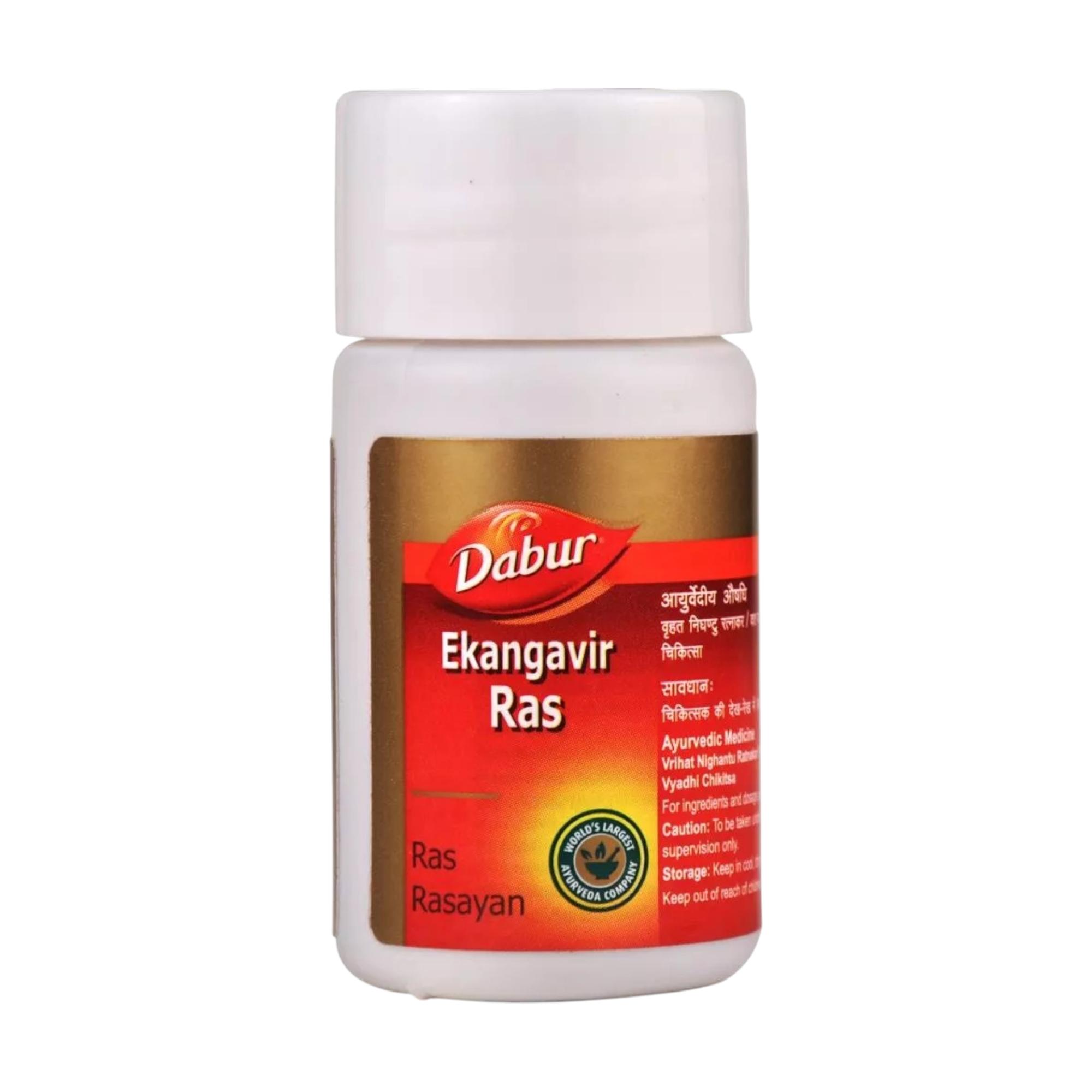 

Dabur Ekangavir Ras Tablets 40 Count | Ayurvedic Support For Nerve Pain, Sciatica, Tremors & Muscular Discomfort