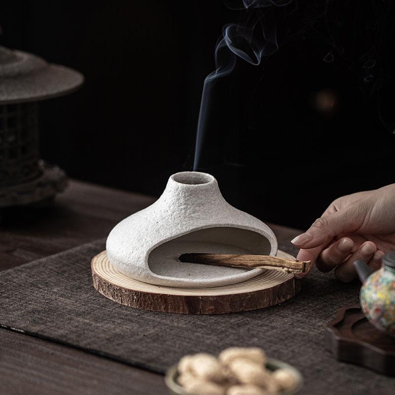 Retro Chinese Rock-Style Ceramic Tea Filter