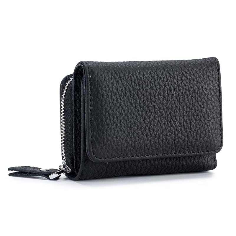 

Yocipa Genuine leather compact multifunctional Wallet ladies leather tri-fold mini wallet skimming prevention coin purse card holder Coin case small