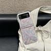Korean Cute Bowknot Phone Case For Samsung Z Flip 6 5 4 3 Cover with Chain Clear Hinge Cases for Galaxy Z Flip5 Flip6 Flip4 Capa