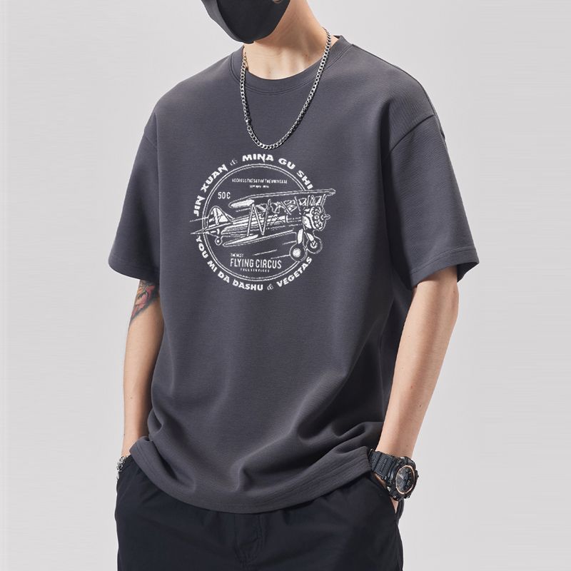 

GMXIA Мужская мода Повседневные топы и футболки Лето Весна XL серый