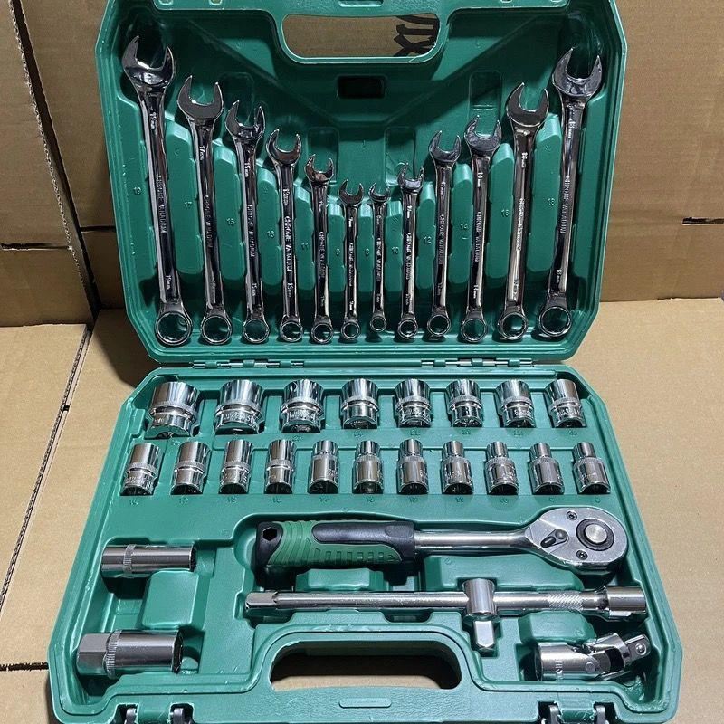 150-elementowy zestaw narzędzi nasadowych i kluczy do naprawy samochodu