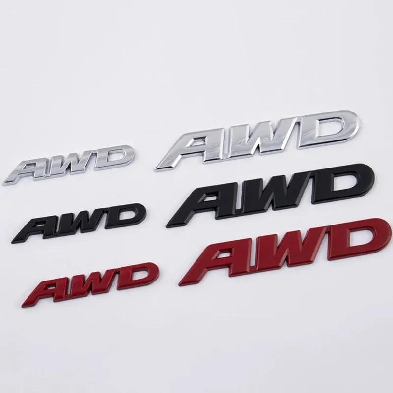 3D Metal AWD Logo Universal Car Emblem Fender Badge Trunk Decal Sticker For VW Toyota Honda CRV XRV MAZDA 4WD SUV 4x4 Off Road zs9