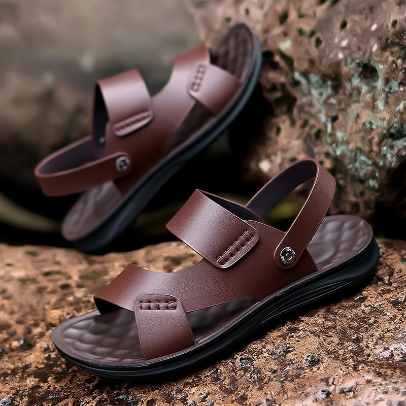 Fashion Summer Men's Business Sandals Massage Sole Men's Leather Sandals Outdoor Beach Sandals Factory Direct Sales Designer Sandals