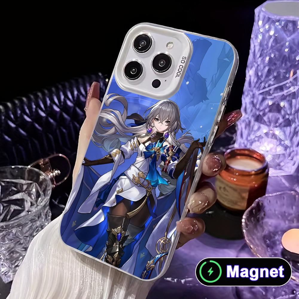 HSR Bronya White Translucent MagSafe Mobile Phone Case for iPhone 17 16 15 14 13 12 11 X XR XS Air Pro Max Plus Cover