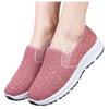 Damenmode, atmungsaktive Wanderschuhe, Mesh-Kristall-Sportschuhe, flacher Boden, lässige Turnschuhe, weicher Boden, modische Mutterschuhe