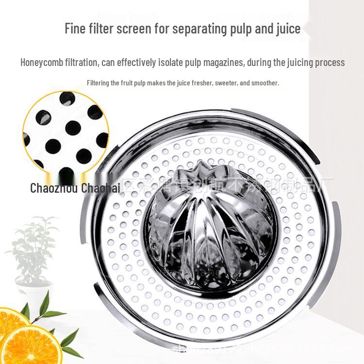 Compact Stainless Steel Manual Juicer - Portable Lemon & Orange Squeezer for Home Use