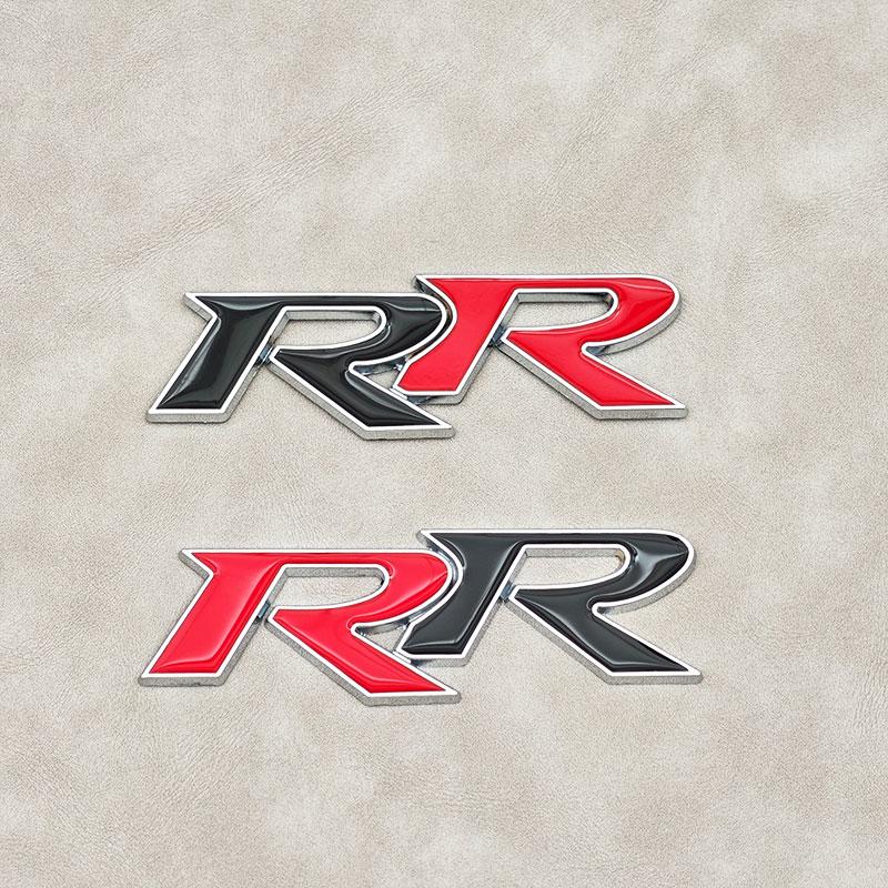 3D Metal RR Logo Car Rear Trunk Sticker Front Grille Badge Emblem Decal For Honda Accessories