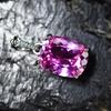 21 Ct Pink Ruby Natural Cushion Gemstone Pendant 925 Sterling Silver