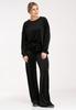 Dres Welurowy Damski - Komplet Welurowy Damski - Czarny Dres M1100 Rozmiar S/M