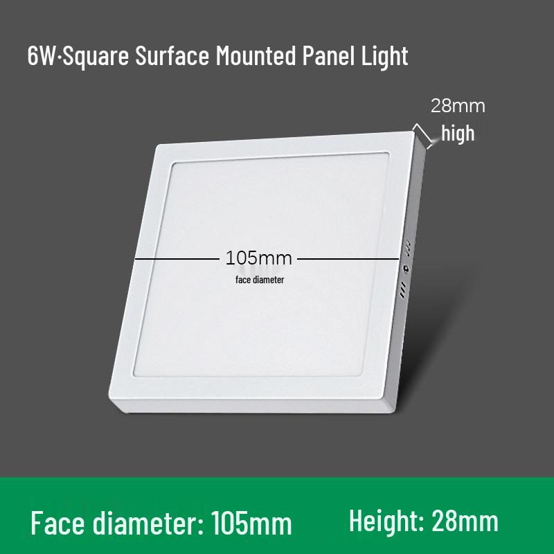 Surface Mounted LED Panel Light: Square & Round Flat Design for Kitchen, Bathroom, Aisle, Corridor, and Balcony - Ultra-Thin Downlight