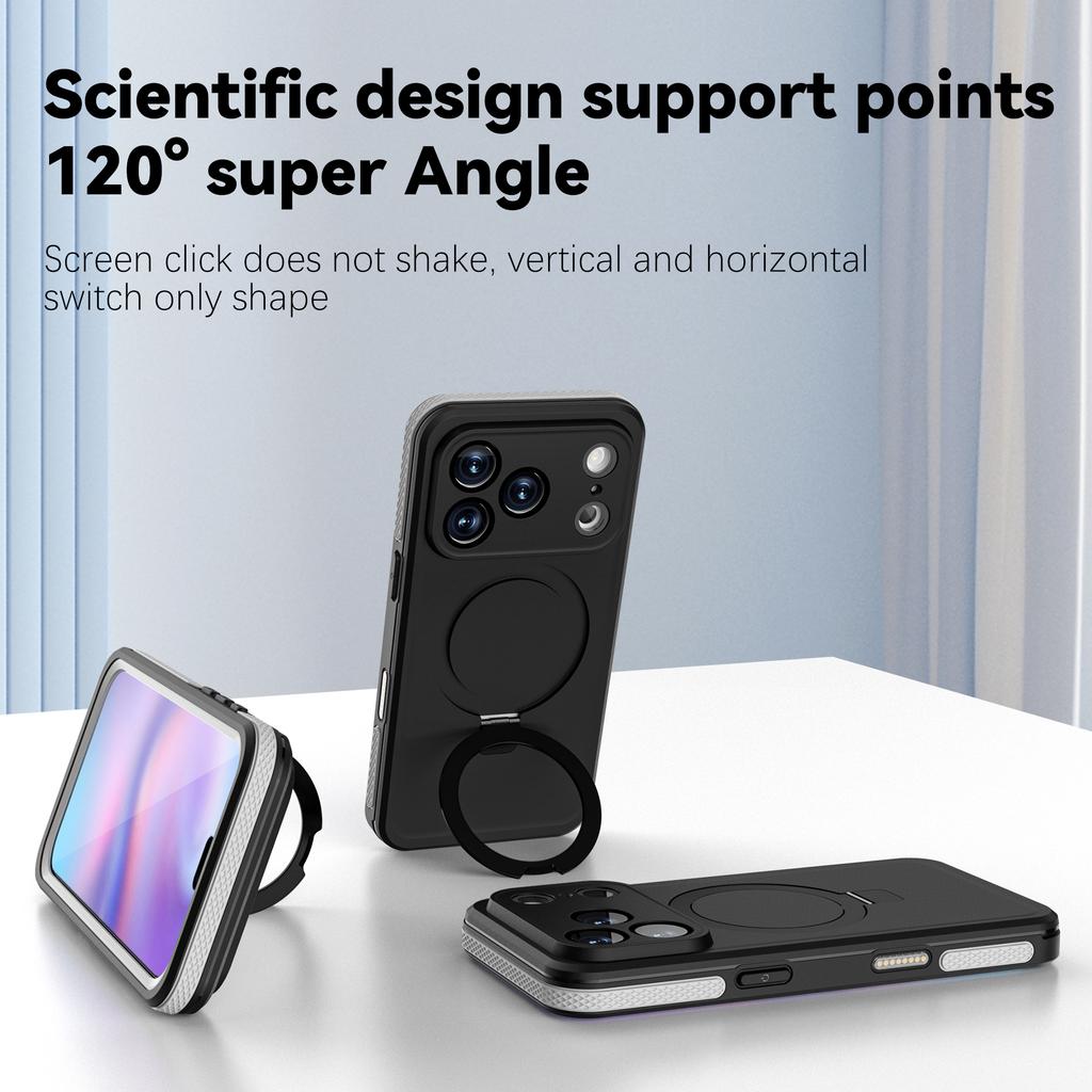 REDPEPPER For iPhone 17 Pro IP68 Waterproof Case Compatible with MagSafe Kickstand Phone Back Cover