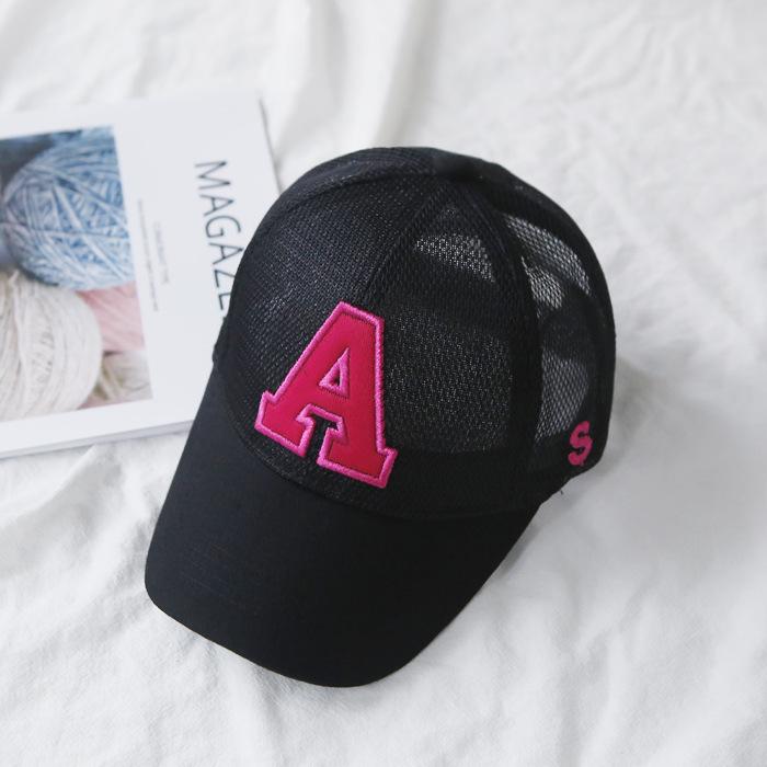 Cute Children's Baseball Caps Summer Hip Hop Accessories Funny Mesh Hat with Letter Embroidery Snapback Sun Cap for Boys & Girls
