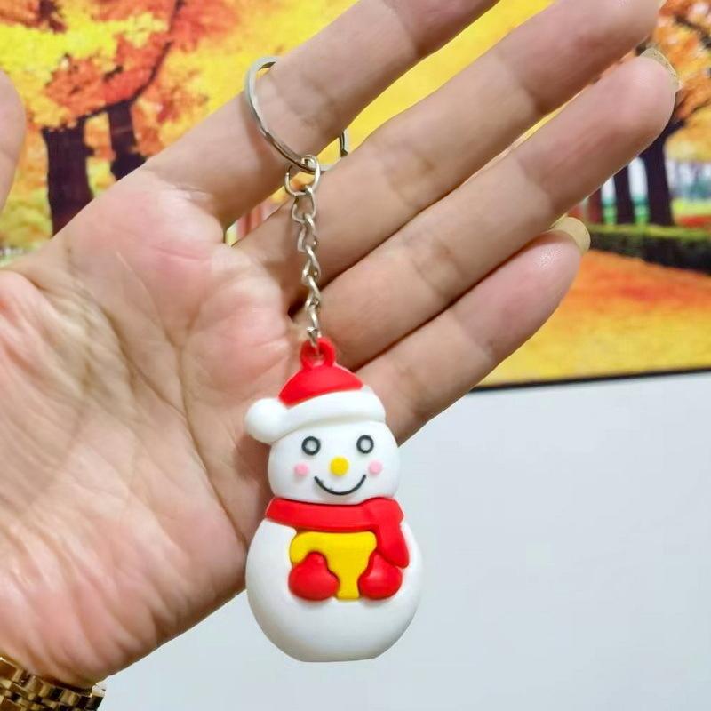 Cartoon Weihnachts Silikon Schlüsselanhänger Nikolaus Rentier Schneemann Formen Langlebige Taschendekoration für Weihnachtsgeschenke Tägliche Nutzung