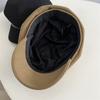 8-character belt buckle woolen star cap women's autumn and winter warm retro newsboy hat