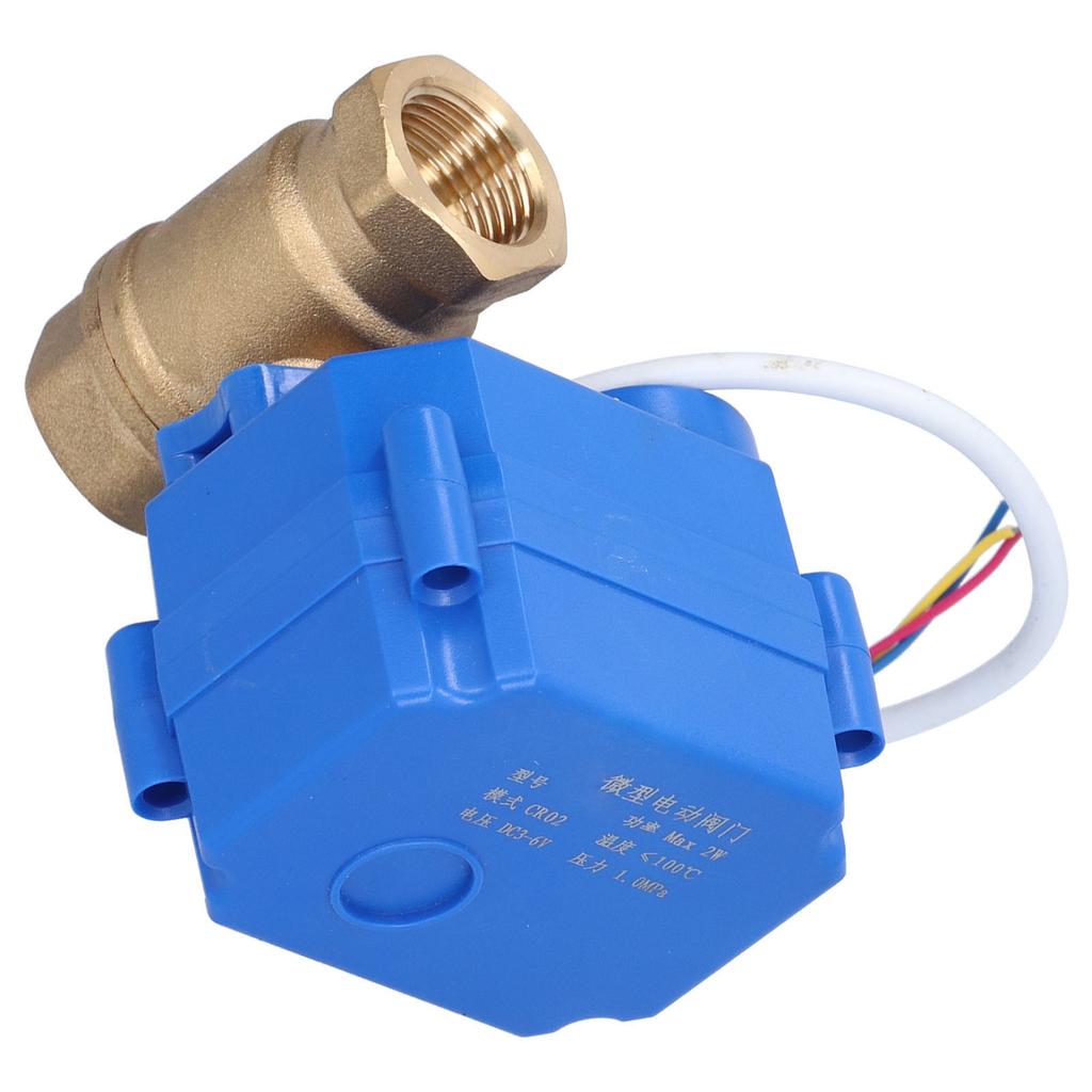 Electric Ball Valve BSP Brass Motorized 3 Wire DC3~6V Through with Switch Indication