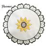 Retro Sunflower Lace Coasters Flower Shaped Placemat with Embroidered Pattern, Pastoral Style for Dining Table, Exquisite Table Covers Heat Resistant