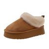 Spring New Snow Boots Women's Round Head Muffin Thick-soled Plush Mouth Lazy Casual Cotton Shoes