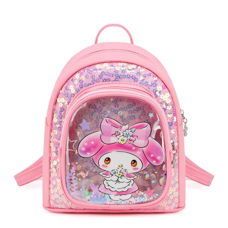 Adorable Cartoon Pu Kids Backpack For Girls School Bag With Cute Kuromi Design