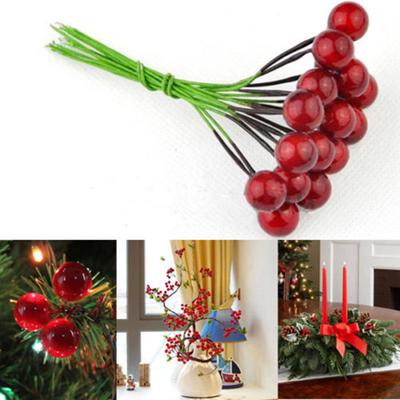 30pcs Mini Red Fruit Berry Holly Artificial Flower Pick Home Decor DIYMöbel & Wohnen, Dekoration, Blumen!