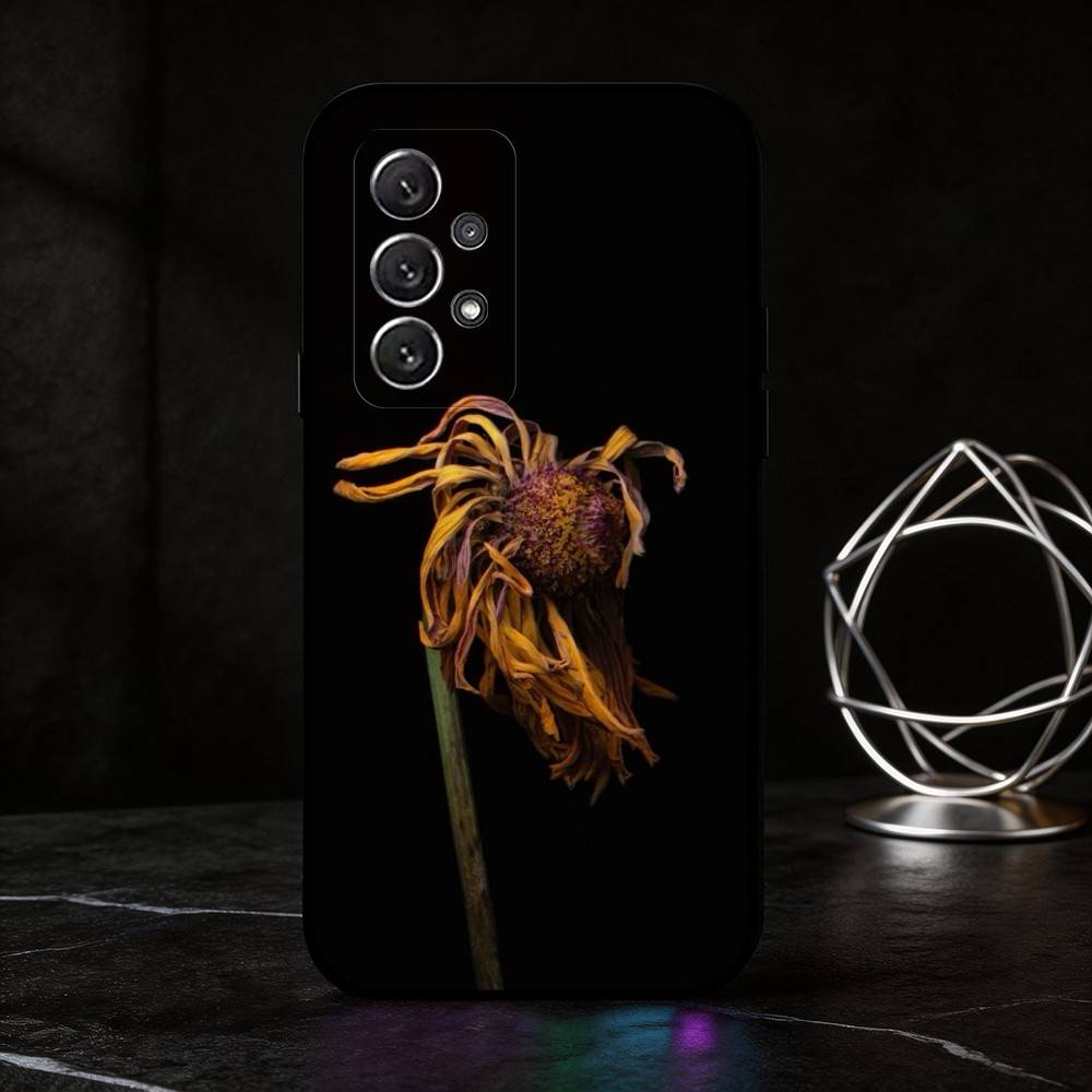 

D-DIAO s withered flowers phone Case For Samsung S25,24,21,22,23,30,Ultra,20,Plus,Fe,Lite,Note Soft Black Cover Samsung S24Plus
