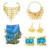 Belly Dance Costumes Bellydance Hip Scarf Wrist Bracelets Coin Head Scarf Earrings Belly Dancer Outfit Set for Womens