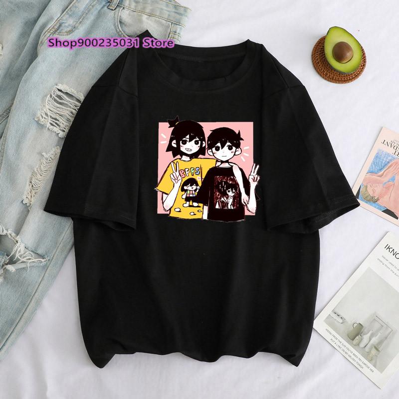 Tričko pro ženy Letní topy Omori Oblečení Ženy Potisk Estetické Streetwear Tričko Ulzzang Tričko Tumblr Omori Dámské