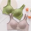 Women Large Size Adjustable Strap Front Buckle Bra Printed Bra