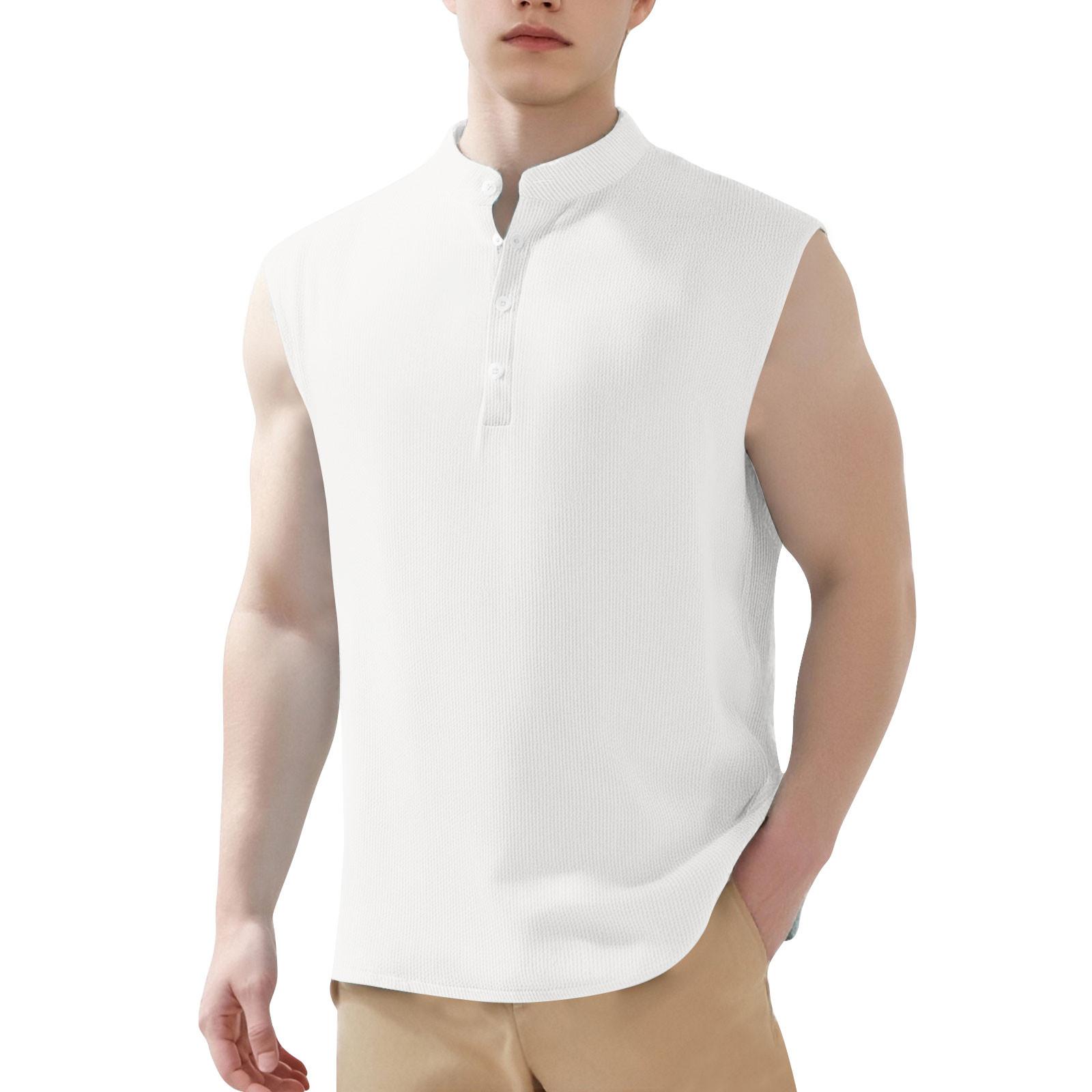 

Мужская футболка-майка, модная и повседневная футболка в тон цвета XL белый