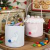 Ostern Aufbewahrungstasche Niedlicher Hasen-Eimer mit langen Ohren und Schwanz Handlich Weicher Stoff Süßigkeitenhalter für Feiertagspartys Picknicks Geschenkdekoration