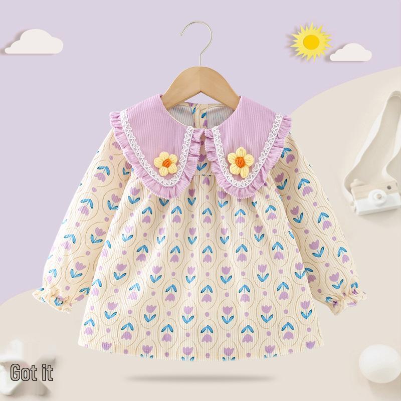 Autumn Waterproof Princess Coverall: Stylish, Stain-Resistant Protective Dress for Girls