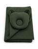 Muslin Teddy Bear Duvet and Pillow - Set of 2, Forest Green