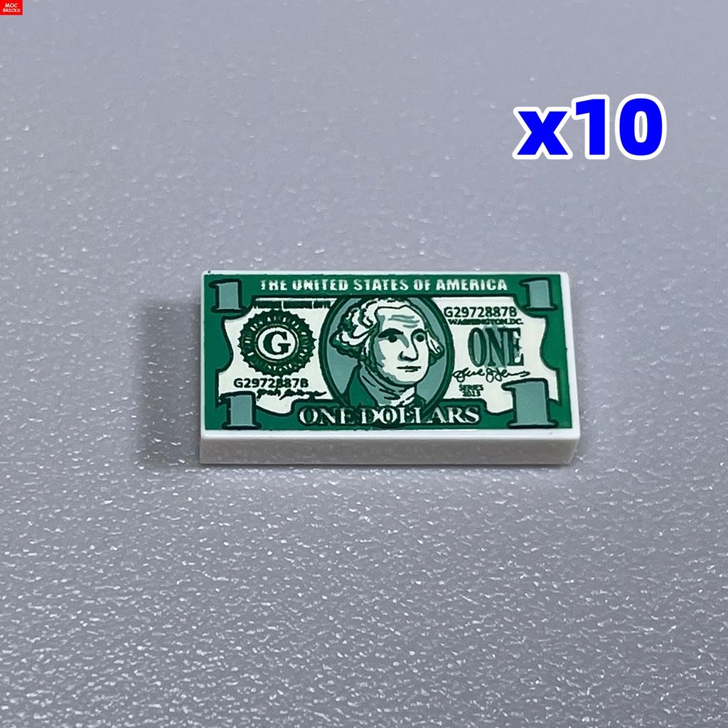 Non-Toxic Moc Bricks Utensil Ingot Bar Dollar Coin Money Gold Silver Painted Gold Gem Treasure Box 99563 Building Blocks Children'S Toys