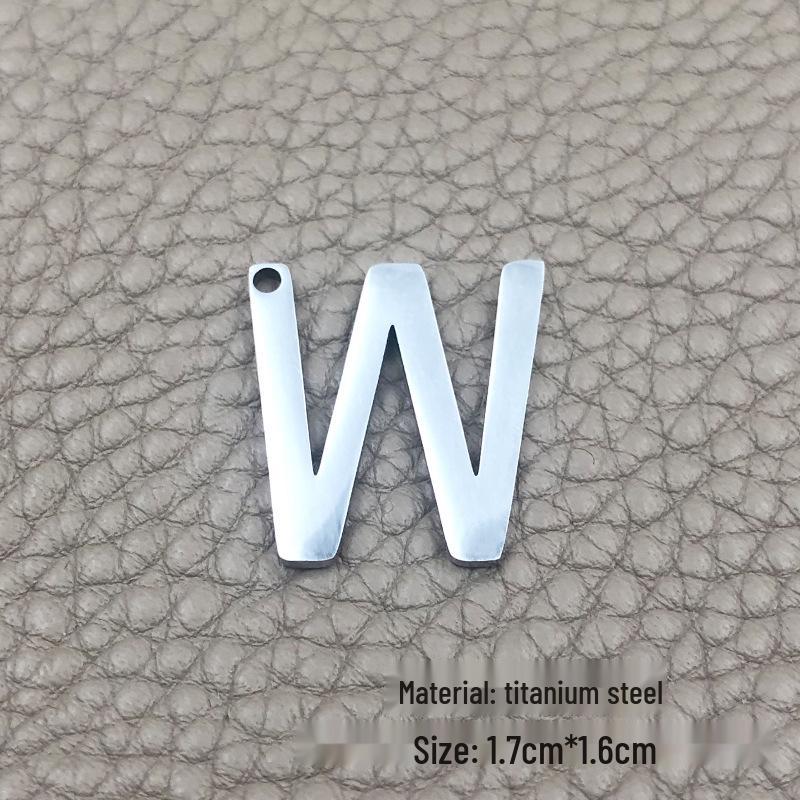 Stainless Steel Hip Hop 'W' Letter Pendant Necklace for Men and Women