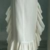 Ärmelloses Damenkleid Raffung Rüschensaum Elegantes Schwingkleid Rundhalsausschnitt Strandkleid für Büro Party Cocktail Strandmode