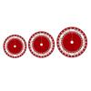 Red Swirl Design Christmas Tree Skirt Polyester Fabric Flowers Pattern Xmas Tree Mat Round Shape Material Tree Base Cover