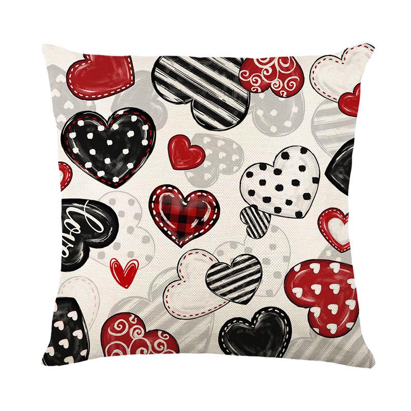 

Love Pillow Cover Valentine s Day Printed Sofa Decoration Cushion Cover Living Room Bedroom Pillow Cover Holiday Gift 45 * 45Cm (without pillow core)