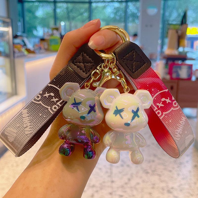 Acryl Cartoon Graffiti Bär Schlüsselanhänger Kreative Puppe Damen Taschenanhänger Niedlicher Auto Schlüsselanhänger Weihnachts Geburtstagsgeschenk