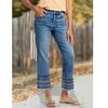 2026 Neue Damen Jeans mit Stickerei, Gerades Bein, Hohe Taille, Stretch-Denim-Hose mit Maßgeschneidertem Design für Lässigen Chic Stil